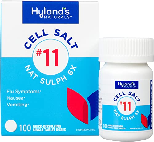 Hyland's No. 11 Cell Salt Nat Sulph 6X Tablets - Flu & Nausea Relief, Quick-Dissolving - 100 Count