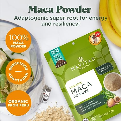 Navitas Organics Maca Powder - Boosts Energy & Vitality, Organic, Non-GMO - 4 oz, 23 Servings