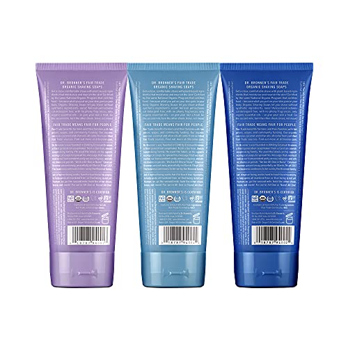 Dr. Bronner's Organic Shaving Soap - Nourishing Hydration with Fair Trade Ingredients - 3 Pack