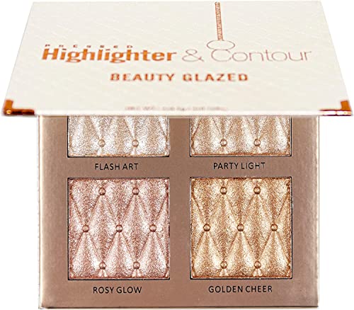 Radiant Glow Highlighter Palette - Natural Brightening, Vegan & Hypoallergenic - 4 Shades