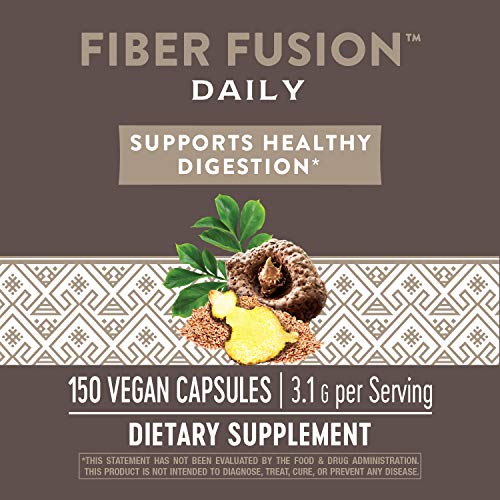 Nature's Way Fiber Fusion Daily - Digestive Health Support, Vegan Formula - 150 Capsules