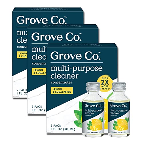 Grove Co. Multi-Purpose Cleaner Refill - Plant-Based, Ammonia-Free, Citrus Scent - 6 x 1 Fl Oz