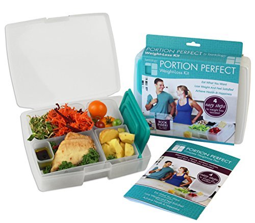 Portion Control Bento Lunch Box - Healthy Meal Prep, BPA Free, 8 Containers - Clear/Turquoise