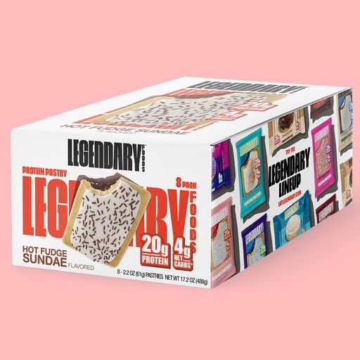 Legendary Foods Protein Pastry - 20g Protein, Low Sugar, Gluten Free - Hot Fudge, 8-Pack