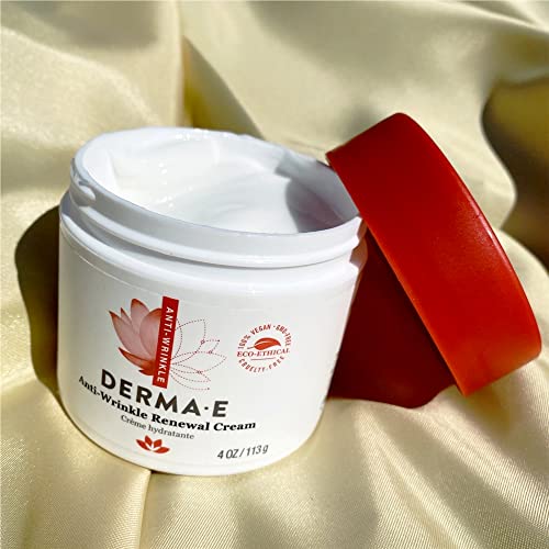 DERMA-E Anti-Wrinkle Renewal Cream - Nourishing Vitamin A Moisturizer, Vegan - 4 oz