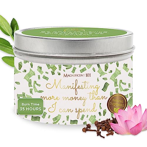 Magnificent 101 Soy Wax Candle - 30 Hour Burn for Abundance & Clarity, 6 Oz