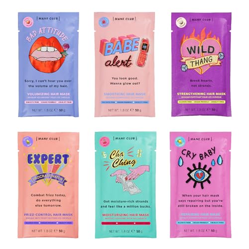 MANE CLUB Deep Hair Conditioner Variety Pack - Intense Hydration, Vegan & Cruelty-Free - Pack of 6