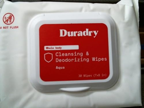 Duradry Personal Cleansing Wipes - Deep Cleansing, Odor Neutralizing, Rinse-Free - Aqua, 1-Pack