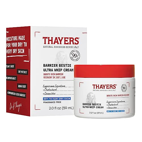 THAYERS Ultra Whip Face Cream - Hydrates & Repairs Skin Barrier, 99% Natural Ingredients - 2.0 Oz