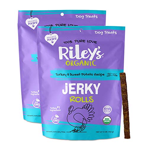 Riley's Organics Dog Treats - USDA Organic Turkey & Sweet Potato, Non-GMO - 5oz 2 Pack