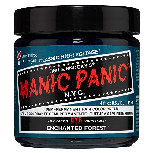 MANIC PANIC Enchanted Forest Green Hair Dye - Deep Teal Color, Vegan & Ammonia Free - 4oz