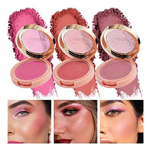 OULAC Blush Makeup - Highly Pigmented, Matte Finish, Vegan & Cruelty-Free - 3PCS Set