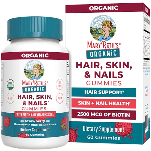 MaryRuth Organics Hair Growth Gummies - Supports Healthy Hair, Skin & Nails, Vegan - 60 Count