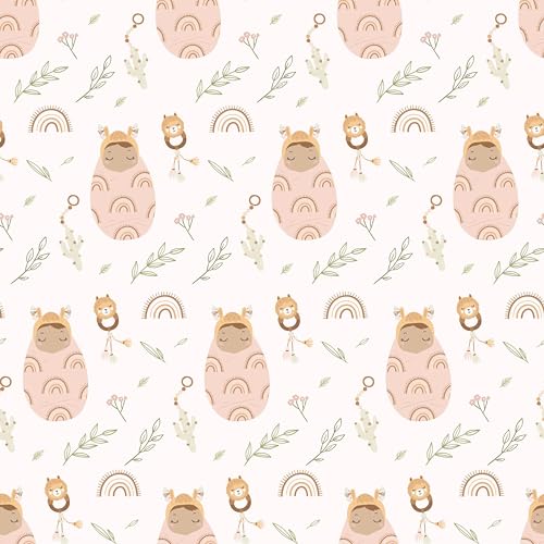 Waterleaf Paper Co. Gift Wrap - 100% Dissolvable, Unique Baby & Llama Designs - 16 Sq Ft