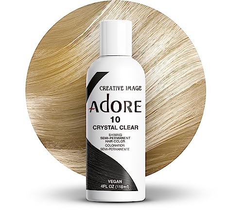 Adore Semi Permanent Hair Dye - Vegan, Cruelty-Free, Non-Toxic Formula - 4 Fl Oz, Crystal Clear