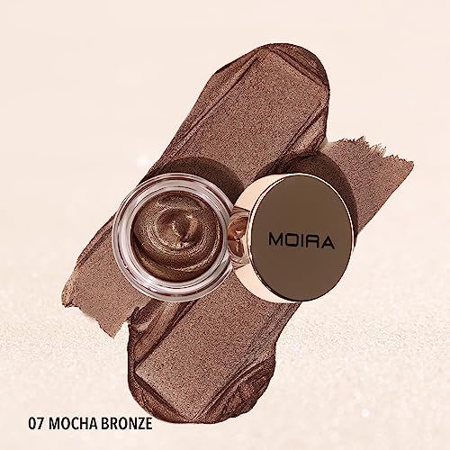 Moira Beauty Shimmer Cream Eyeshadow - Long-lasting Vegan Formula, Mocha Bronze - 0.18oz