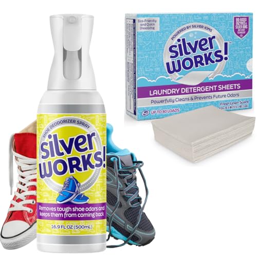 SilverWorks! Laundry Detergent Sheets - Odor Eliminator with Silver Ion Technology - 40 Sheets