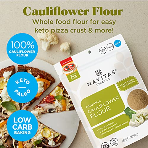 Navitas Organics Cauliflower Flour - Low Carb, Gluten-Free, Vegan - 7oz, 13 Servings