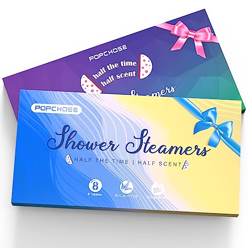 POPCHOSE Shower Steamer Gift Set - Eucalyptus Aromatherapy for Stress Relief - 16 Pack