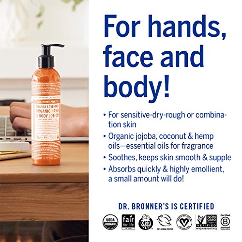 Dr. Bronner's Organic Lotion - Nourishing Hydration, Certified Organic Ingredients - 8oz