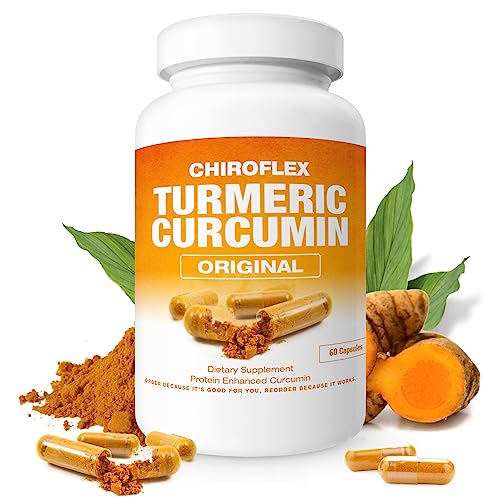 Chiroflex Turmeric Curcumin Capsules - Joint Support, 95% Curcuminoids, Non-GMO - 60 Count