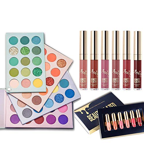 Vibrant Eyeshadow & Lipstick Set - 60 Colors, Waterproof, Natural Ingredients - 4-in-1 Palette