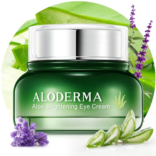 Aloderma Eye Cream - Brightens Dark Circles & Puffiness, Organic Aloe Vera & Caffeine - 25g