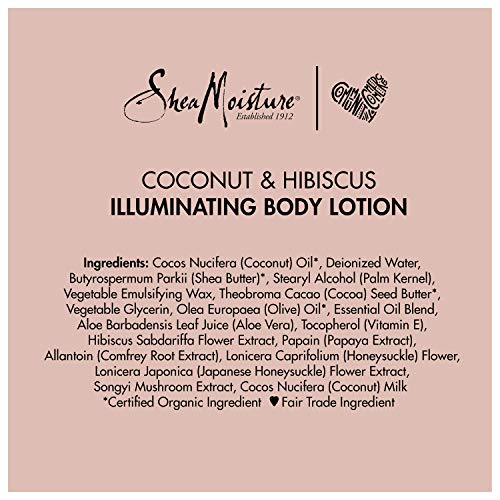 SheaMoisture Body Lotion - Hydrating Coconut & Hibiscus for Radiant Skin - 13 Fl Oz