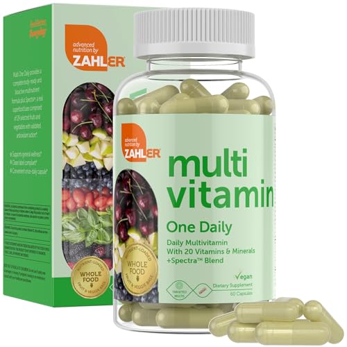 Zahler One Daily Vegan Multivitamins - Essential Nutrients, Whole Food Blend - 60 Count