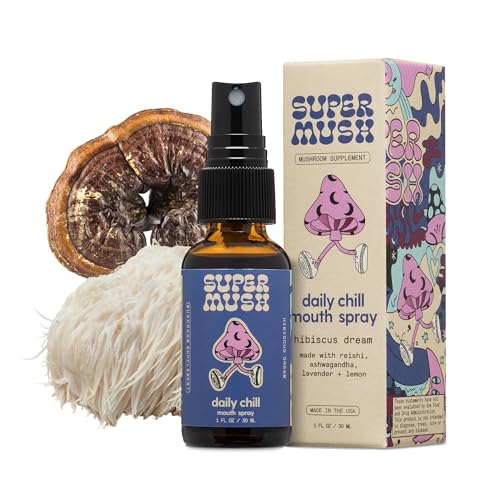 SuperMush Daily Chill Mushroom Spray - Stress Relief with Reishi & Lion’s Mane - 30ml