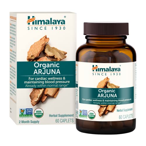 Himalaya Organic Arjuna Herbal Supplement - Cardiovascular Support, USDA Organic, 700mg, 60 Caplets