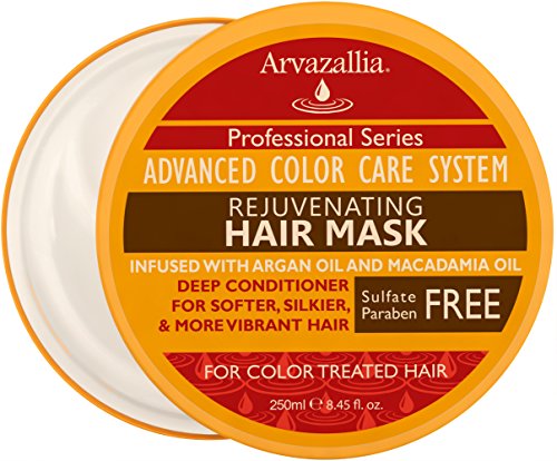 Arvazallia Deep Hair Conditioner - Restores Color Treated Hair, Argan & Macadamia Oils - 8oz