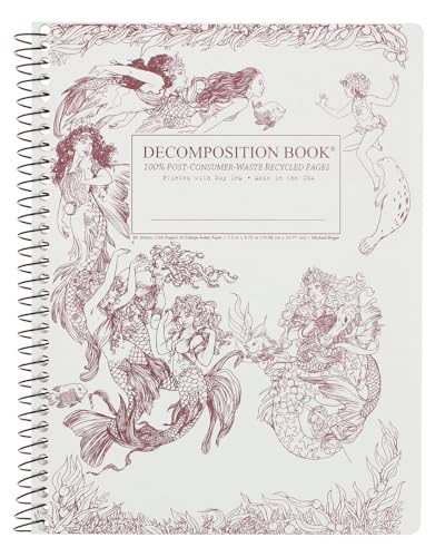 Decomposition Mermaids College Ruled Notebook - 100% Recycled Paper, Soy Ink - 9.75 x 7.5