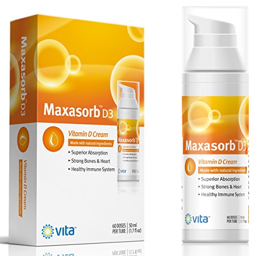 Vita Sciences Maxasorb Vitamin D3 Cream - Relief for Itchy Skin, Paraben-Free, 1000 IU - 30 Doses