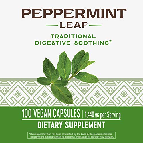 Nature's Way Herbal Peppermint Leaf - Digestive Comfort Support, Non-GMO, 700mg, 100 Capsules