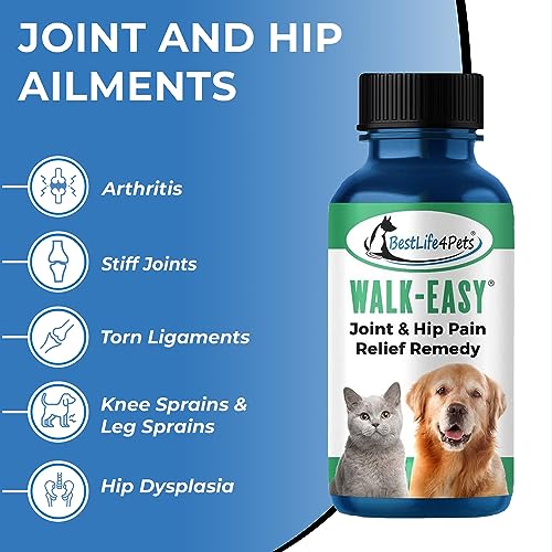 BestLife4Pets Walk-Easy Pet Supplement - Natural Joint Pain Relief for Cats & Dogs - 400 Pills