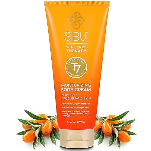 Sibu Body Cream - Lightweight Hydrating Moisturizer with Sea Buckthorn, 6oz for All Skin Types