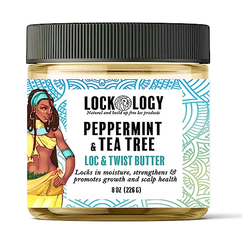 Lockology Hair Treatment - Moisturizing Loc Butter for Growth, All Natural - Peppermint Tea Tree