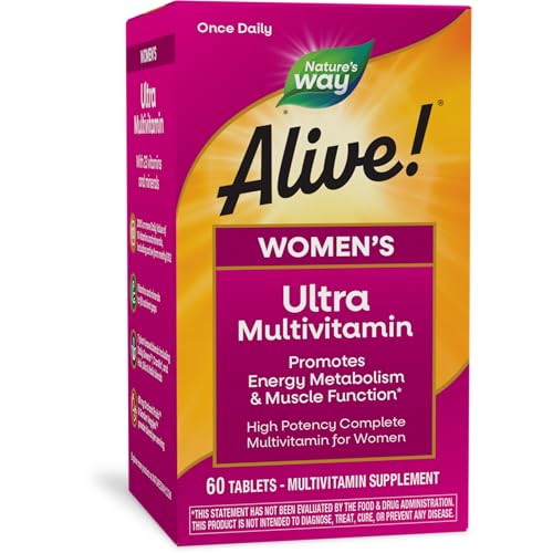 Nature's Way Alive! Women's Daily Ultra Multivitamin - Boosts Energy & Muscle Function - 60 Tablets