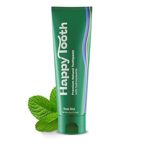 Happy Tooth Natural Hydroxyapatite Toothpaste - Whitening & Strengthening - Fresh Mint 4 oz