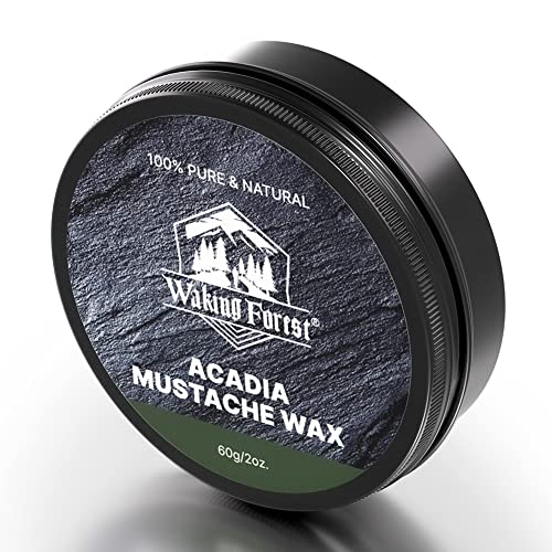 Waking Forest Mustache Wax - Moisturizes Beard & Skin, Medium Hold, Sandalwood Scent - 2oz