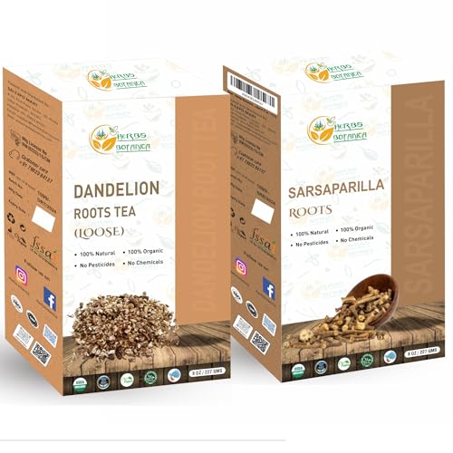 Herbs Botanica Herbal Supplement - Caffeine-Free Dandelion & Sarsaparilla Tea - 8oz Each