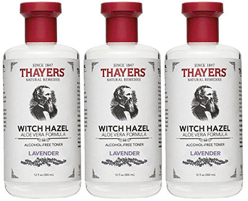 Thayers Toner - Alcohol-Free, Cleanses & Soothes with Organic Witch Hazel, Lavender - 12oz x3