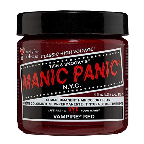 MANIC PANIC Vampire Red Hair Dye - Deep Blood Red, Vegan, PPD & Ammonia Free - 4oz