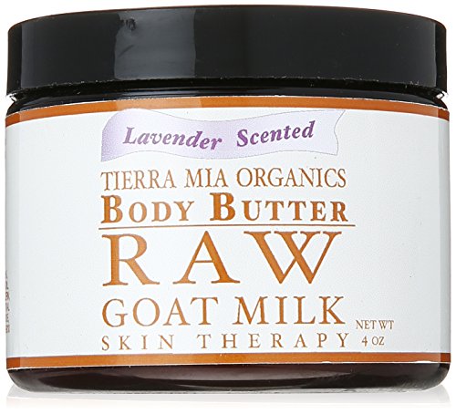 Tierra Mia Organics Body Butter - Restores Skin pH, Raw Goat's Milk, Lavender Scent - 4oz