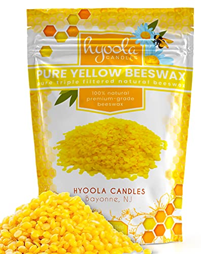 Hyoola Beeswax Pellets - 100% Natural, Triple Filtered for DIY Crafts & Cosmetics - 1 Pound