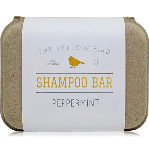 The Yellow Bird Peppermint Shampoo Bar - Dandruff Relief, Natural Oils, Travel-Friendly - 3oz