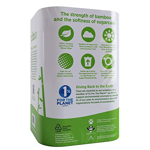 Caboo Personal Cleansing Wipes & Tree-Free Toilet Paper Bundle - Biodegradable, 12 Rolls + 180 Wipes