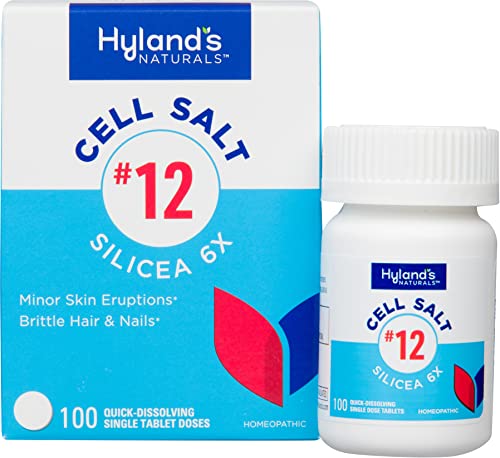 Hyland's No. 12 Cell Salt Silicea 6X Tablets - Acne Relief, Hair & Nail Strengthening - 100 Count