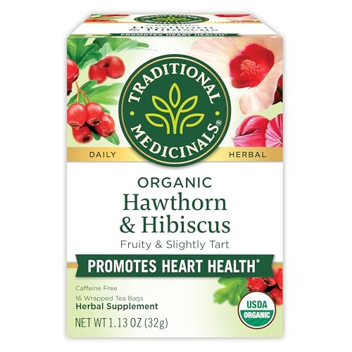 Traditional Medicinals Organic Tea - Supports Heart Health, Fruity Floral Flavor - 16 Bags